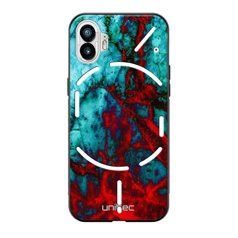 Nothing Phone 2 marmori suojakuoret - Blue Red Marble - Ei