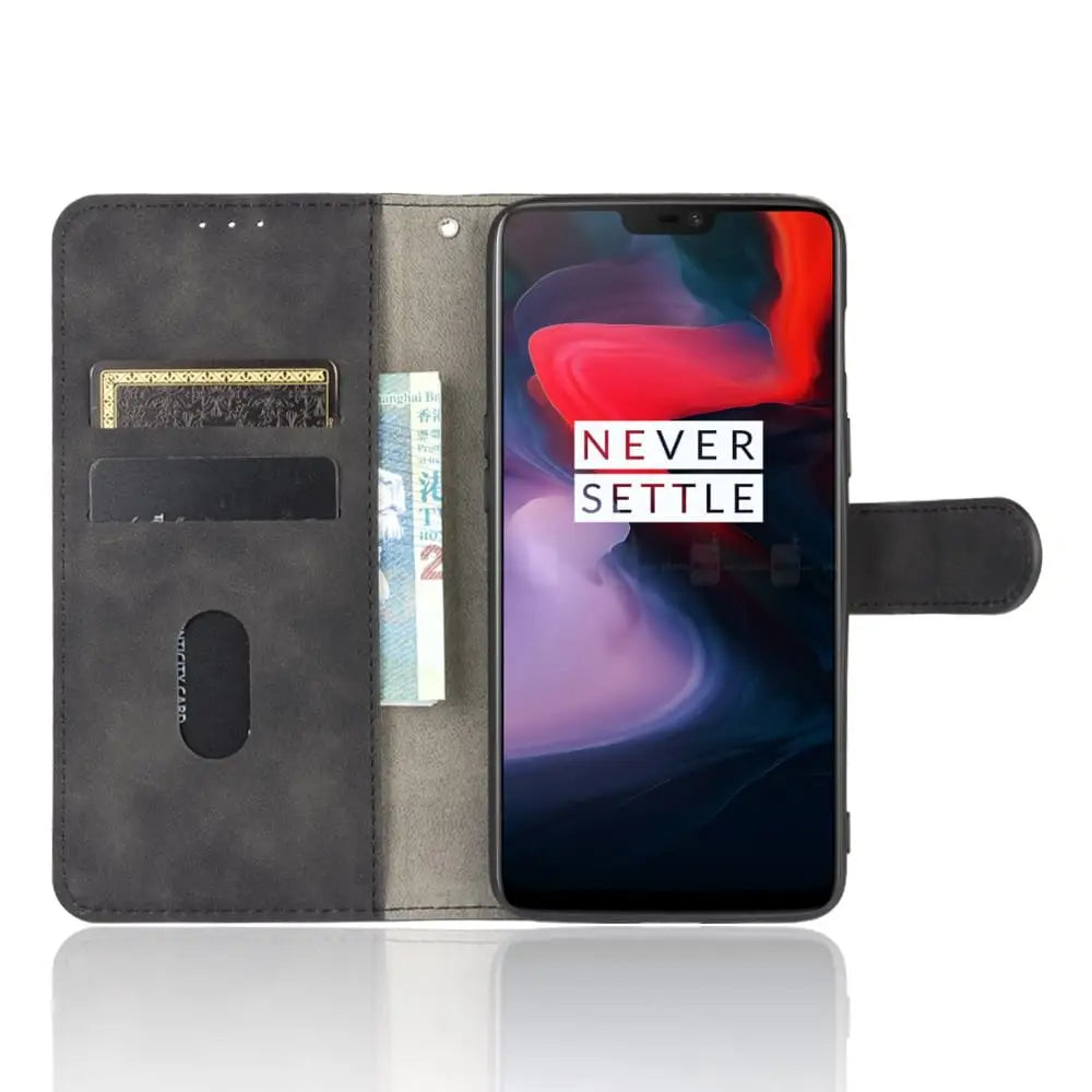 OnePlus 6 Lompakko Suojakotelo Musta