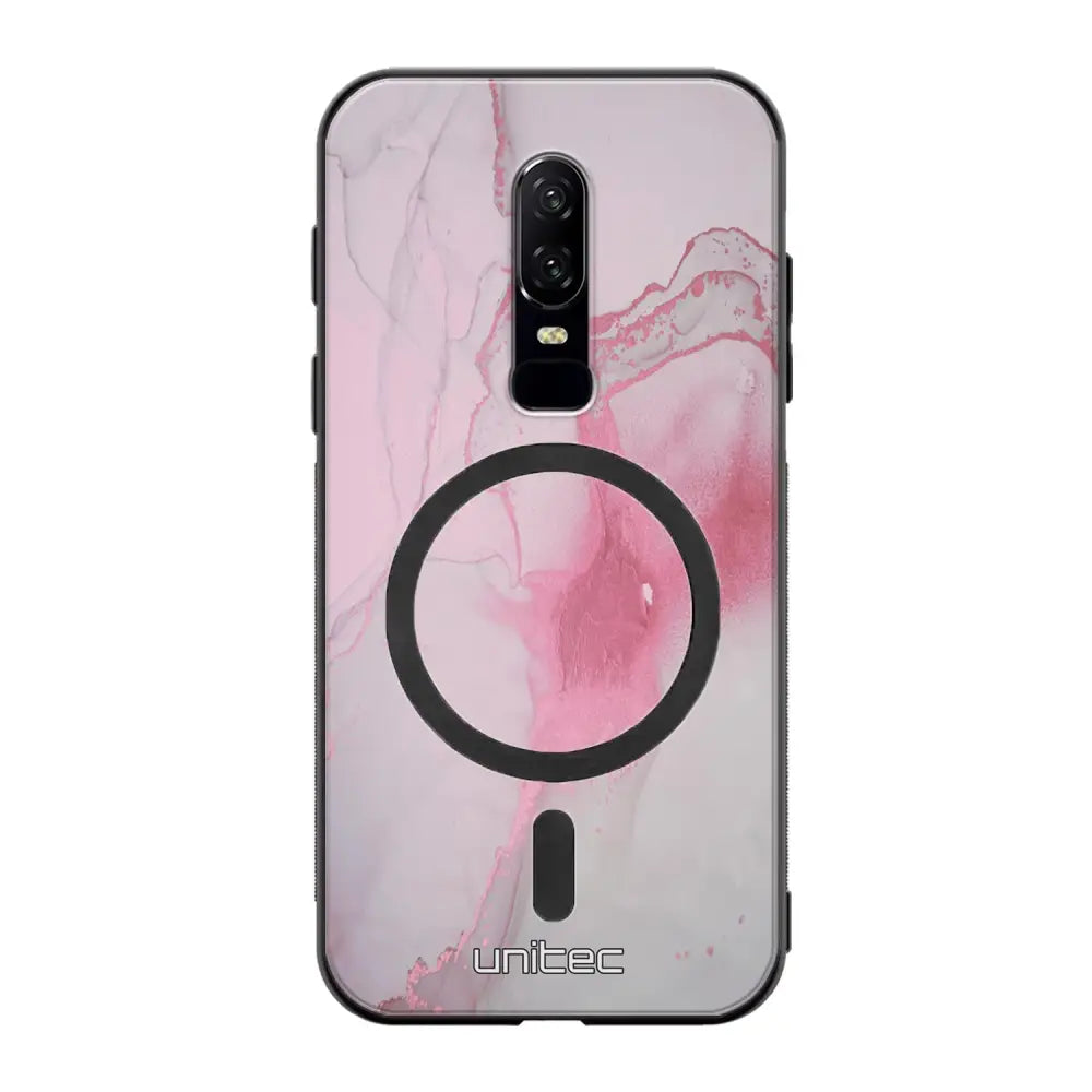 OnePlus 6 marmori suojakuoret - Pink Pok Rie