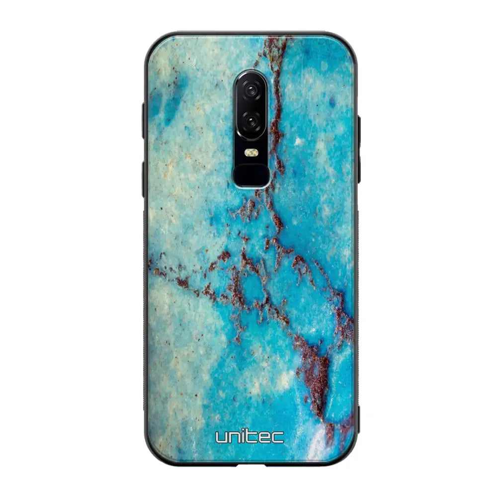 OnePlus 6 marmori suojakuoret - Turquoise Marble - Ei