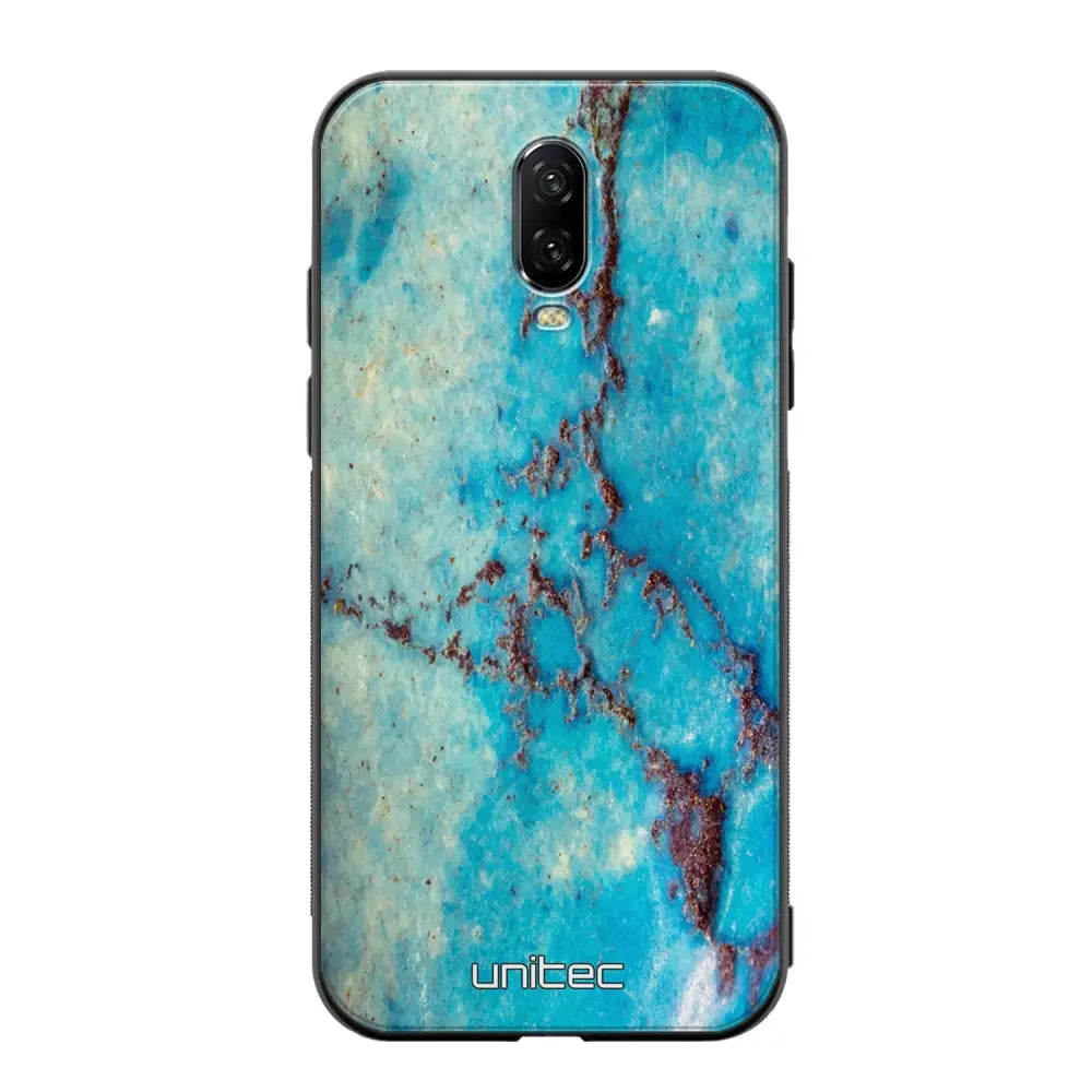OnePlus 6T marmori suojakuoret - Turquoise Marble - Ei