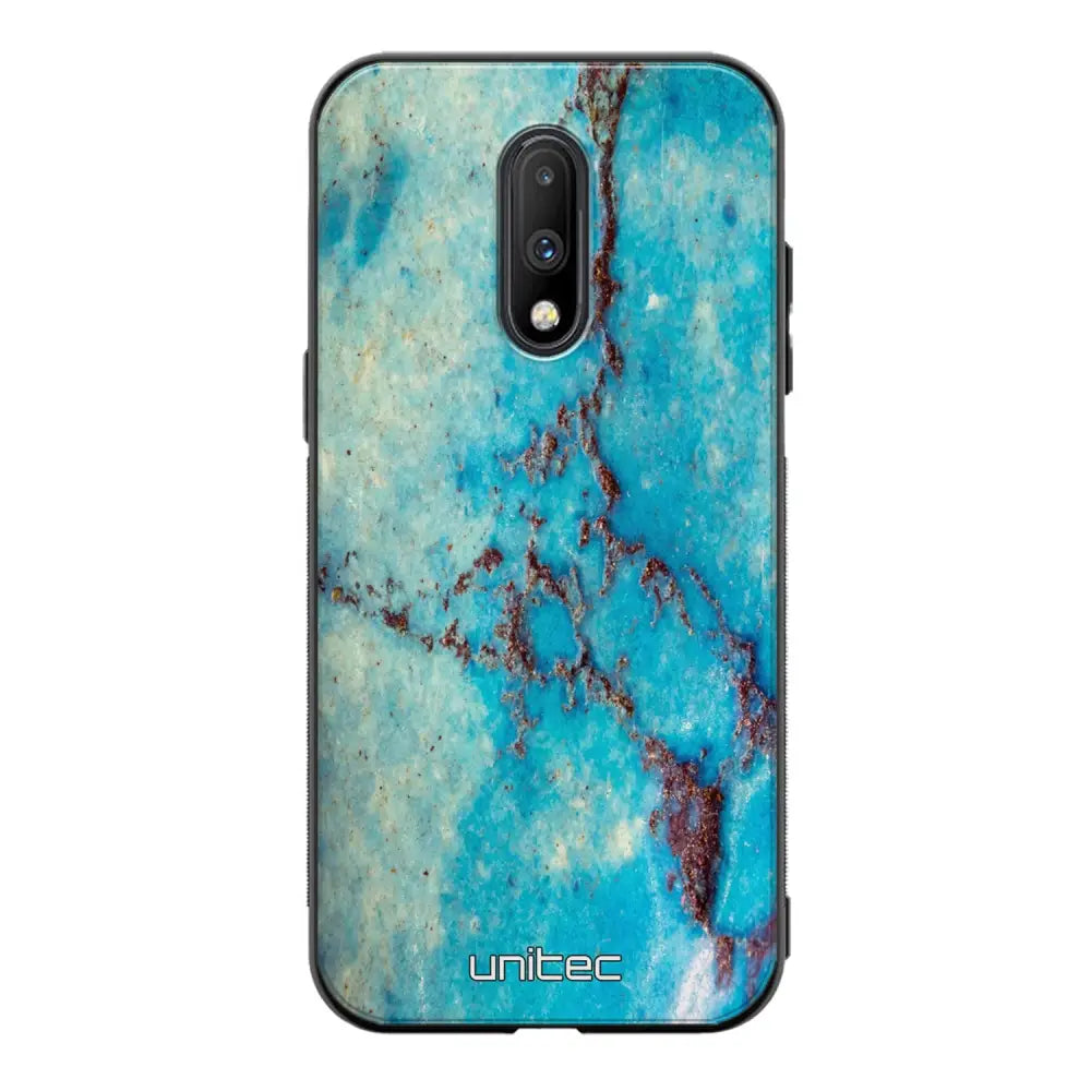 OnePlus 7 marmori suojakuoret - Turquoise Marble - Ei