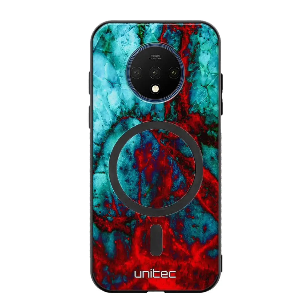 OnePlus 7T marmori suojakuoret - Blue Red Marble