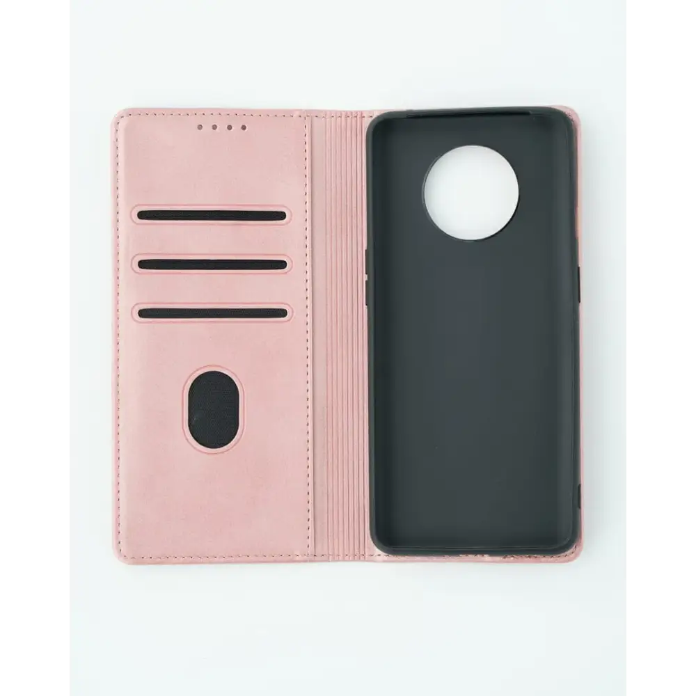 OnePlus 7T Unitec Lompakko Suojakotelo Ruusukulta