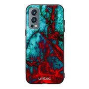 OnePlus Nord 2 marmori suojakuoret - Blue Red Marble - Ei