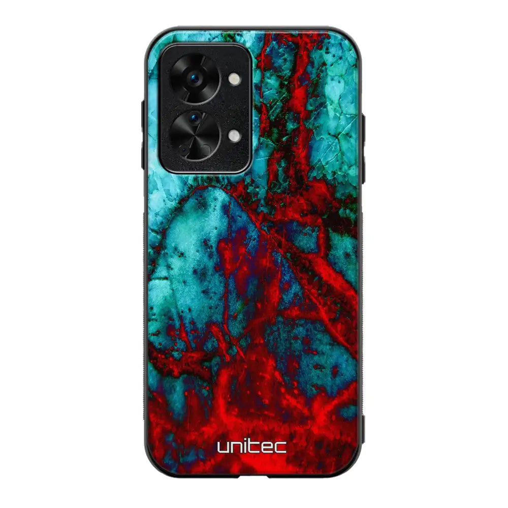 OnePlus Nord 2T marmori suojakuoret - Blue Red Marble - Ei