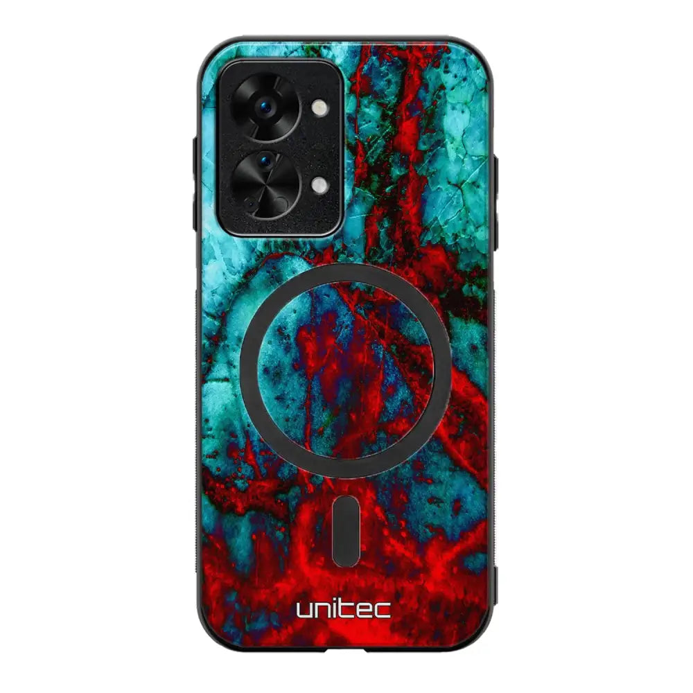 OnePlus Nord 2T marmori suojakuoret - Blue Red Marble