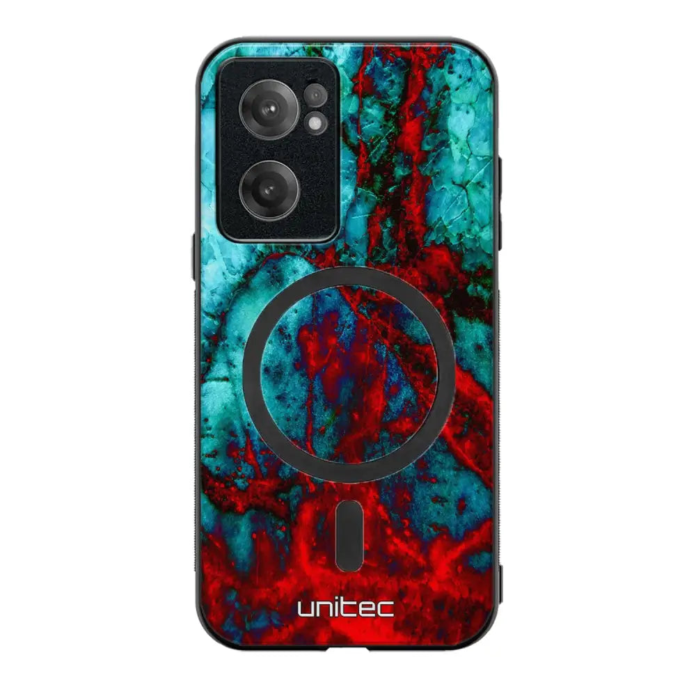 OnePlus Nord CE 2 marmori suojakuoret - Blue Red Marble