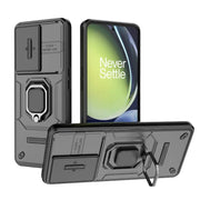 Musta Lite Armor suojakuori OnePlus Nord CE 3 Lite ring holderilla ja jalustalla