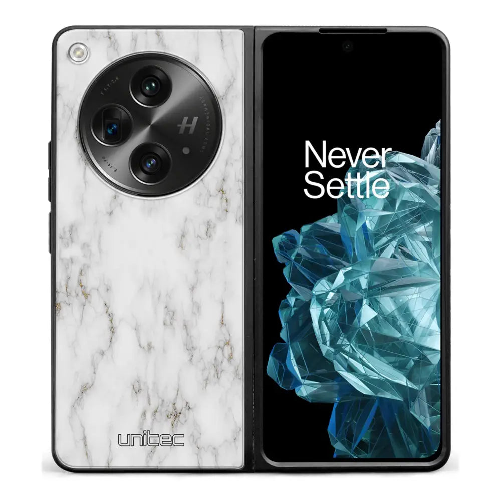 OnePlus Open marmori suojakuoret - White Marble - Ei