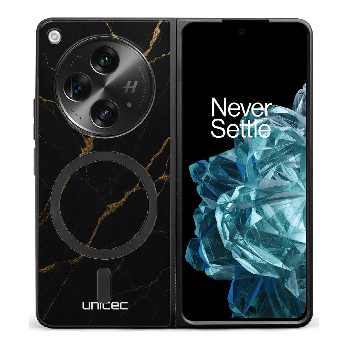 OnePlus Open Suojakuoret Marmori – Midnight Gold
