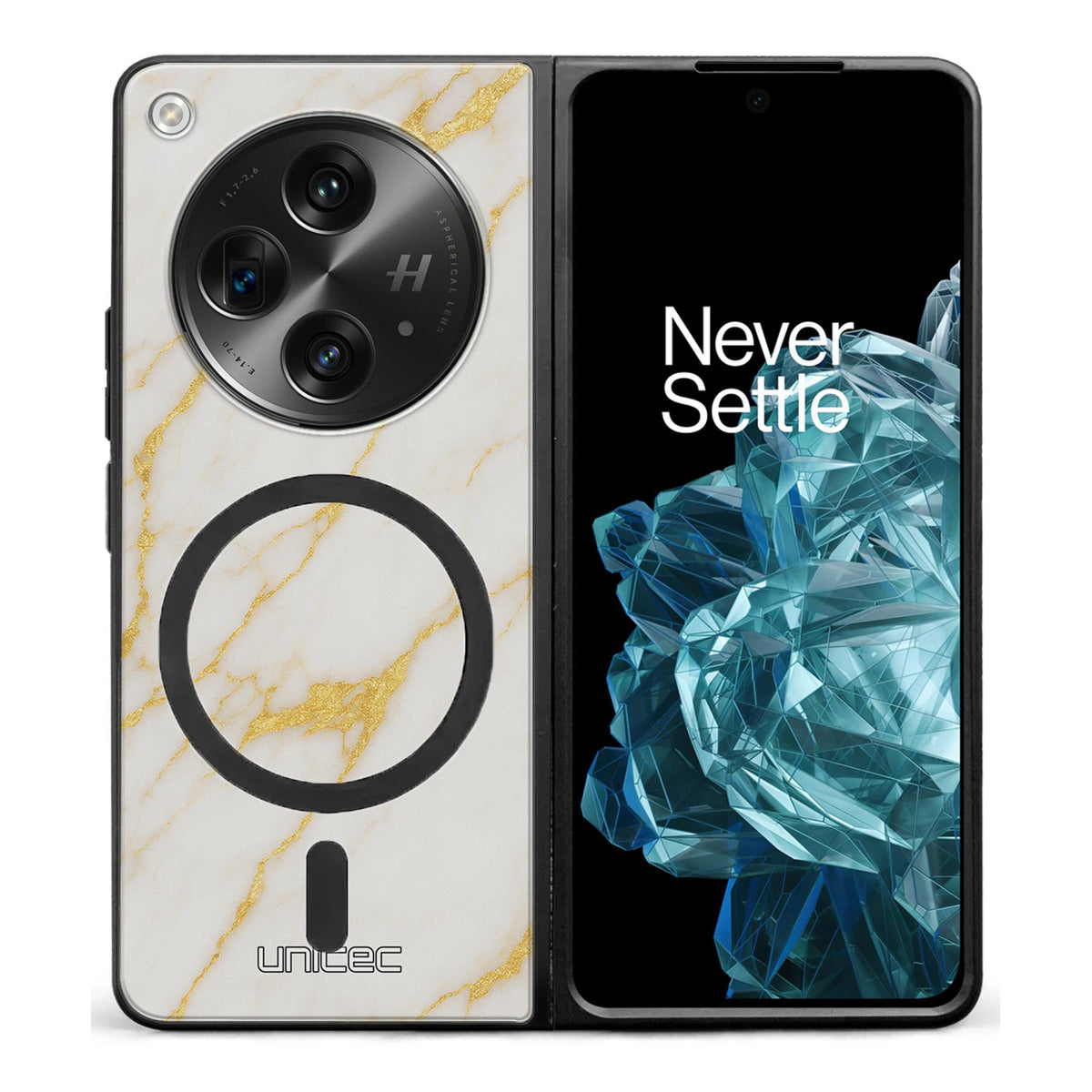 OnePlus Open Suojakuoret Marmori – White Luxe