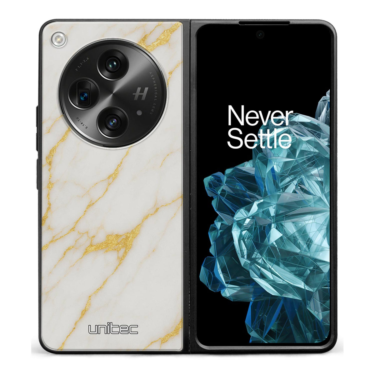 OnePlus Open Suojakuoret Marmori – White Luxe