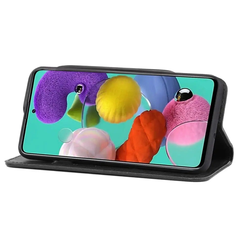 Samsung A51 (5G) Lompakko Suojakotelo Musta