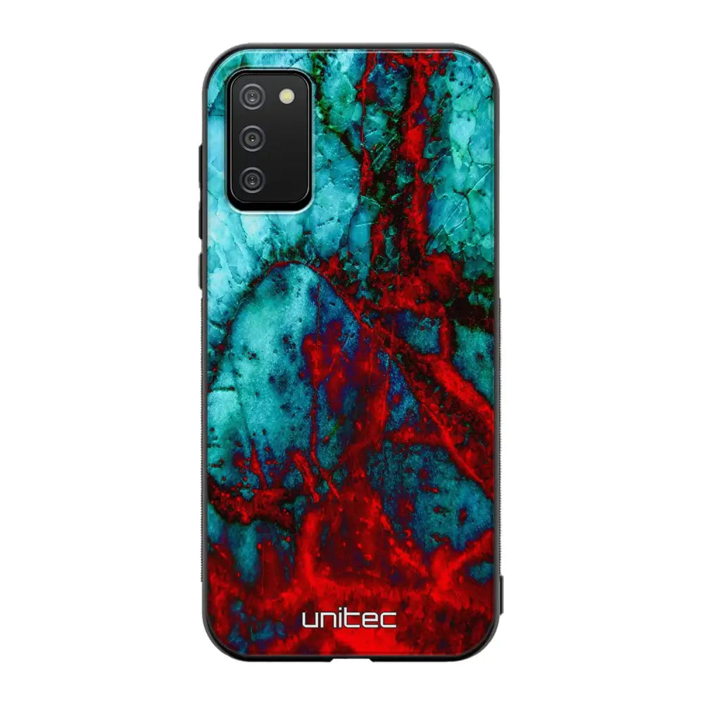 Samsung Galaxy A02s marmori suojakuoret - Blue Red Marble - Ei