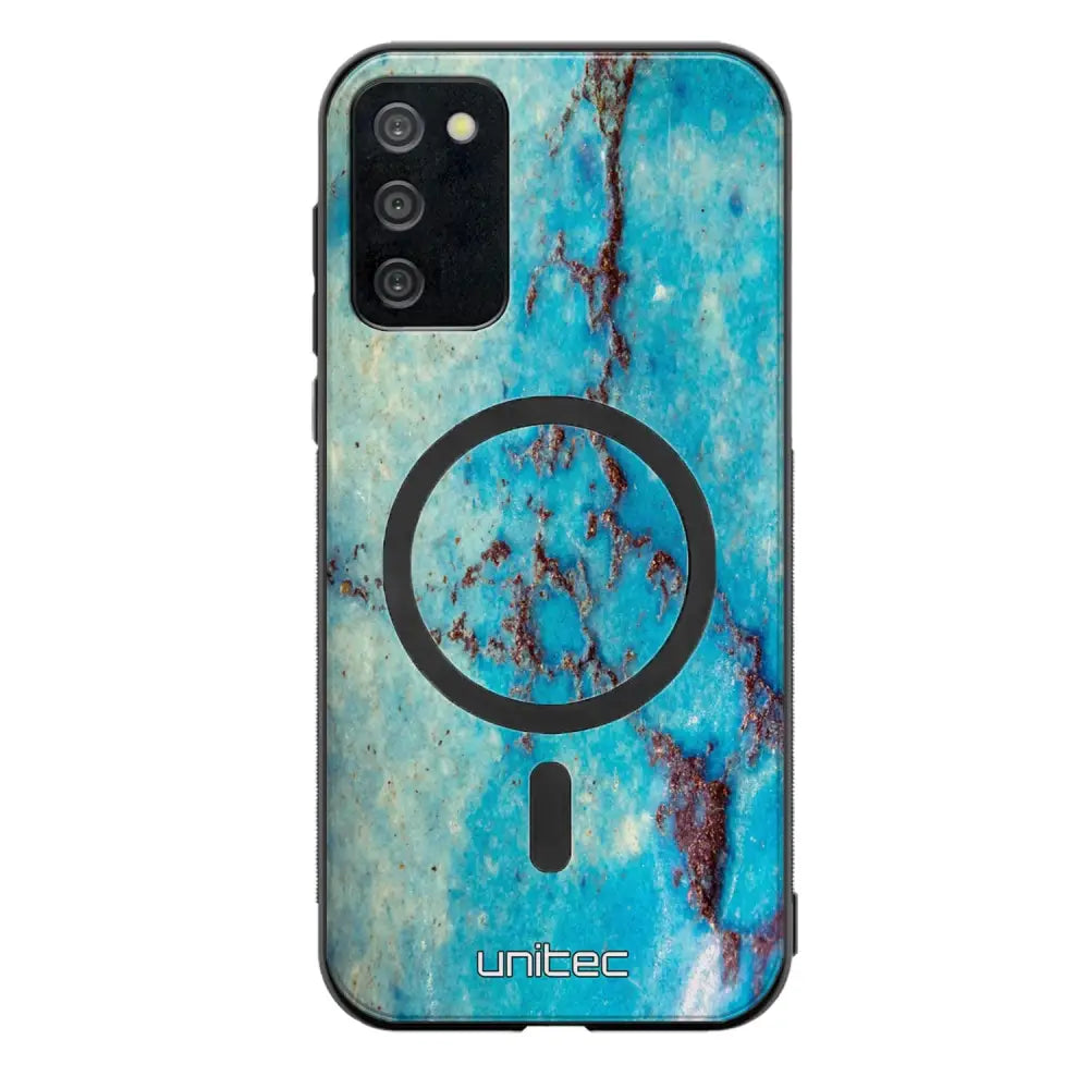 Samsung Galaxy A03s marmori suojakuoret - Turquoise Marble