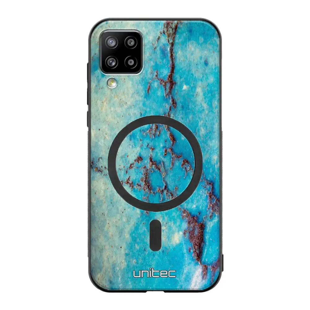 Samsung Galaxy A12 marmori suojakuoret - Turquoise Marble