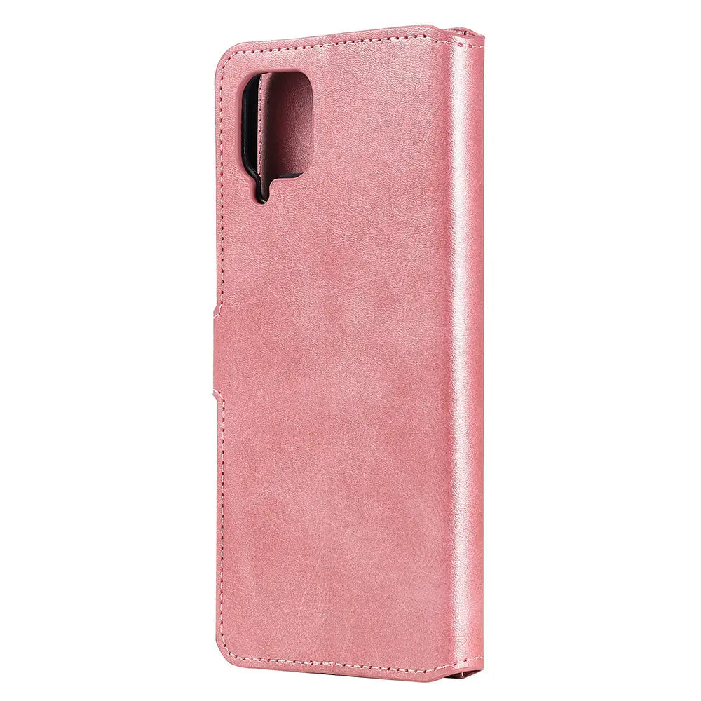 Samsung Galaxy A12 Unitec Lompakko Suojakotelo Ruusukulta