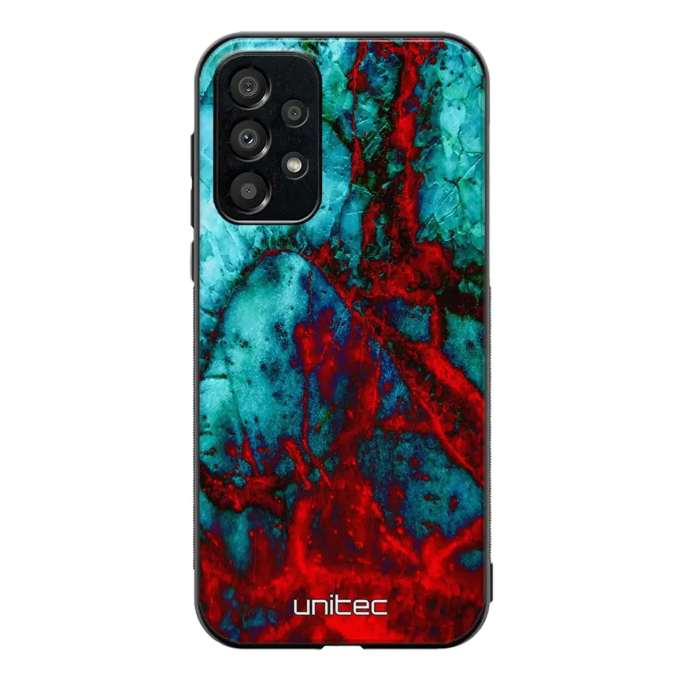 Samsung Galaxy A13 4G marmori suojakuoret - Blue Red Marble - Ei
