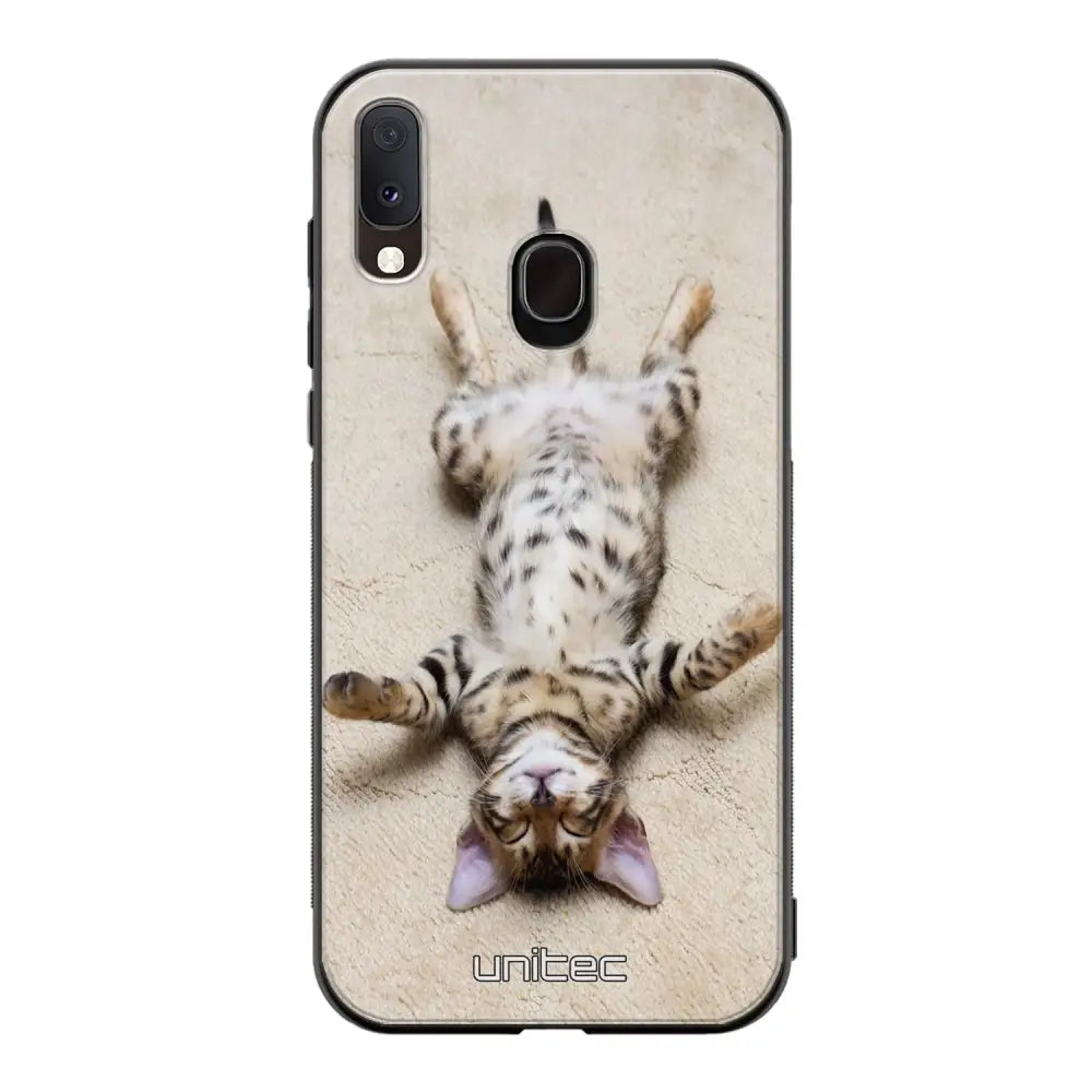 Samsung Galaxy A20e kissa suojakuoret - Relaxing Cat - Ei