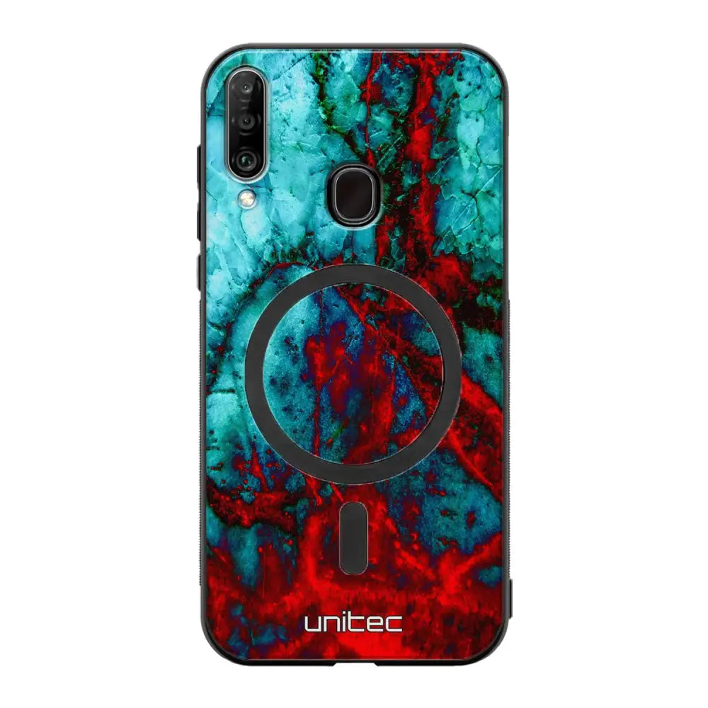 Samsung Galaxy A20s marmori suojakuoret - Blue Red Marble