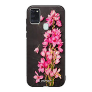 Samsung Galaxy A21s kukka suojakuoret - Pink Flowers - Ei