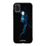 Samsung Galaxy A21s suojakuoret - Blue Smoke On Black - Ei