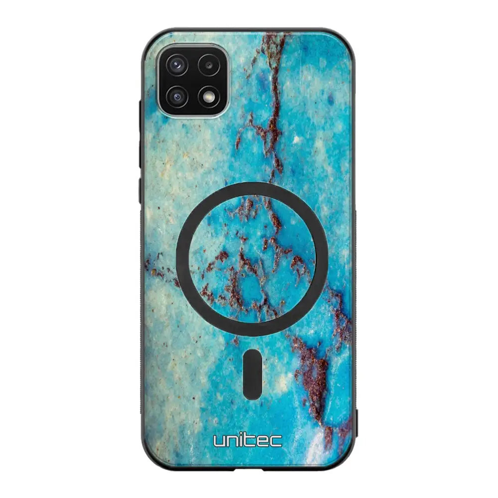 Samsung Galaxy A22 marmori suojakuoret - Turquoise Marble
