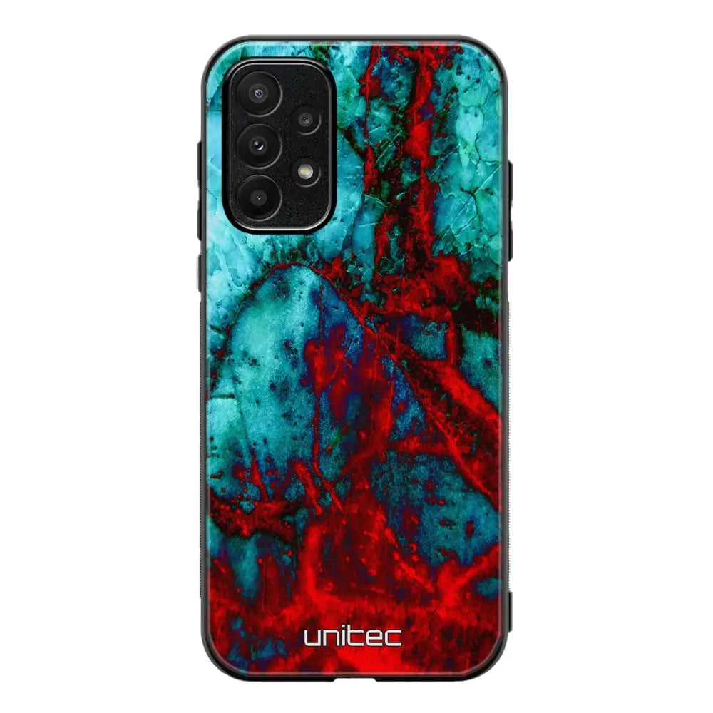 Samsung Galaxy A23 marmori suojakuoret - Blue Red Marble - Ei