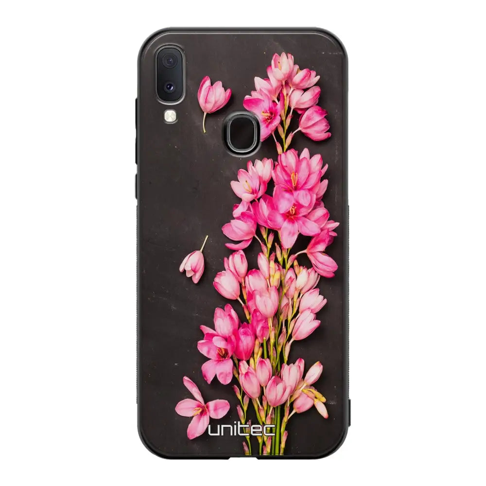 Samsung Galaxy A40 kukka suojakuoret - Pink Flowers - Ei