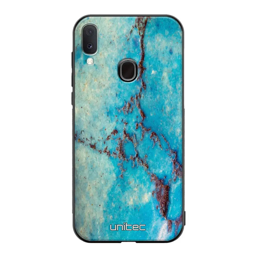 Samsung Galaxy A40 marmori suojakuoret - Turquoise Marble - Ei