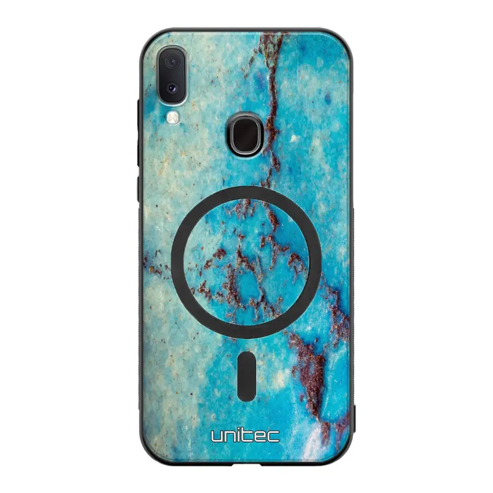 Samsung Galaxy A40 marmori suojakuoret - Turquoise Marble