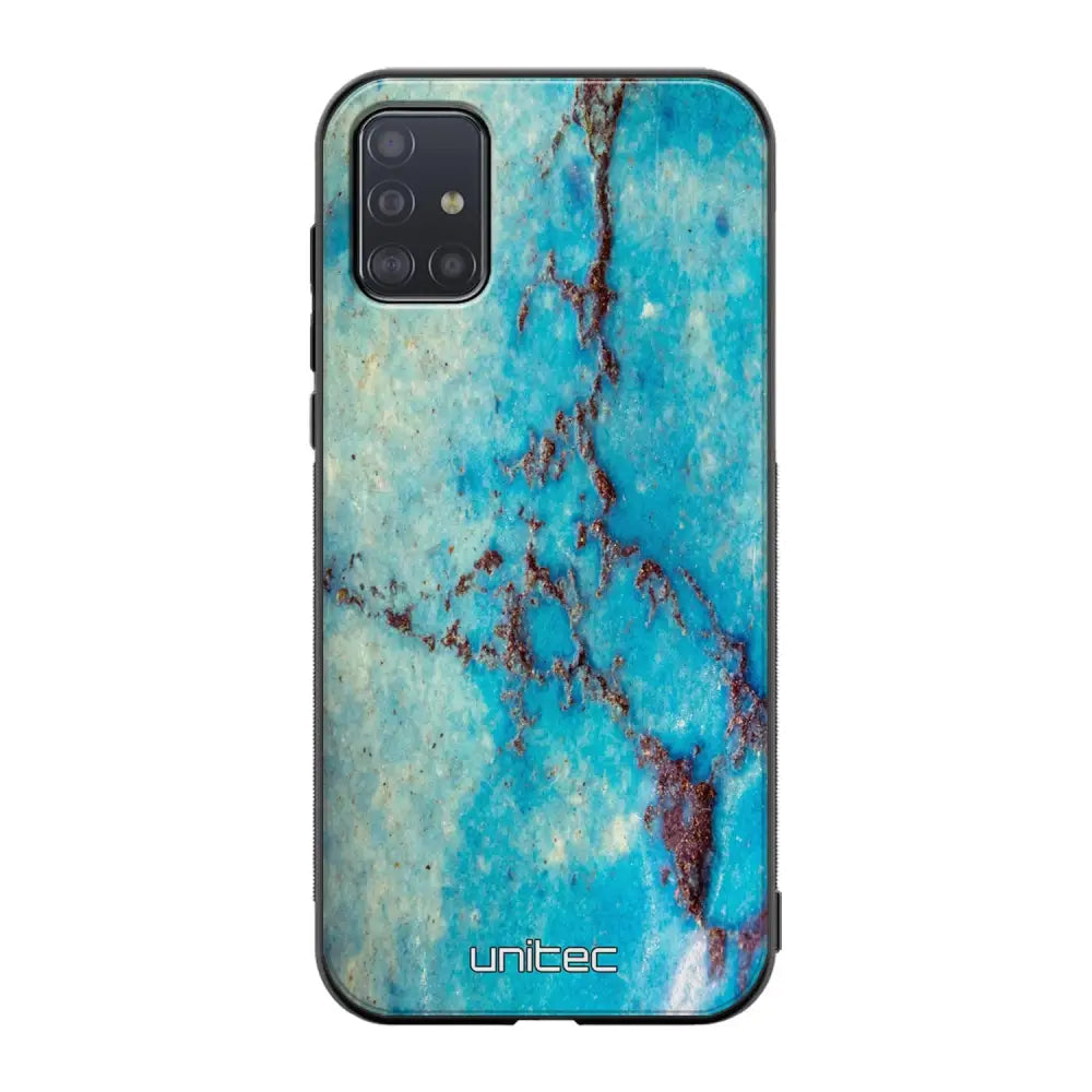 Samsung Galaxy A51 4G marmori suojakuoret - Turquoise Marble - Ei
