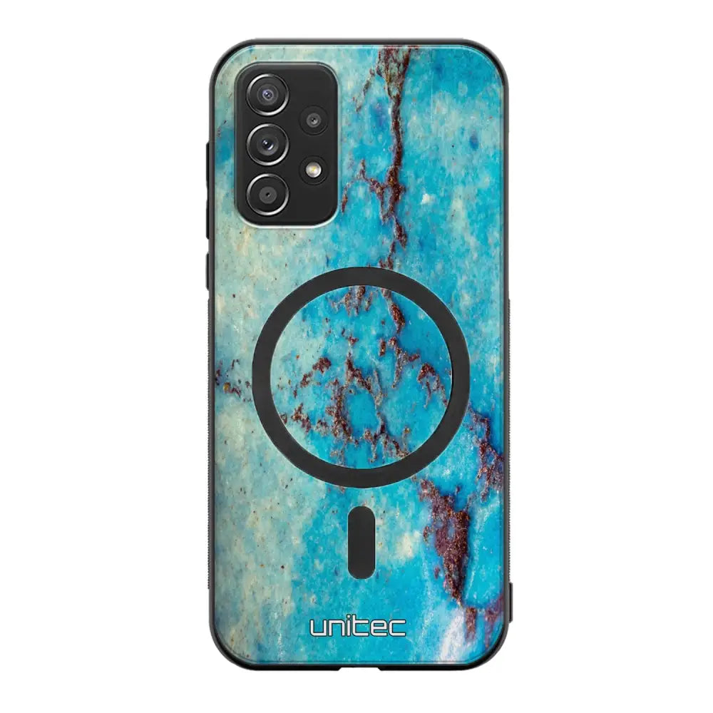 Samsung Galaxy A52 4G marmori suojakuoret - Turquoise Marble