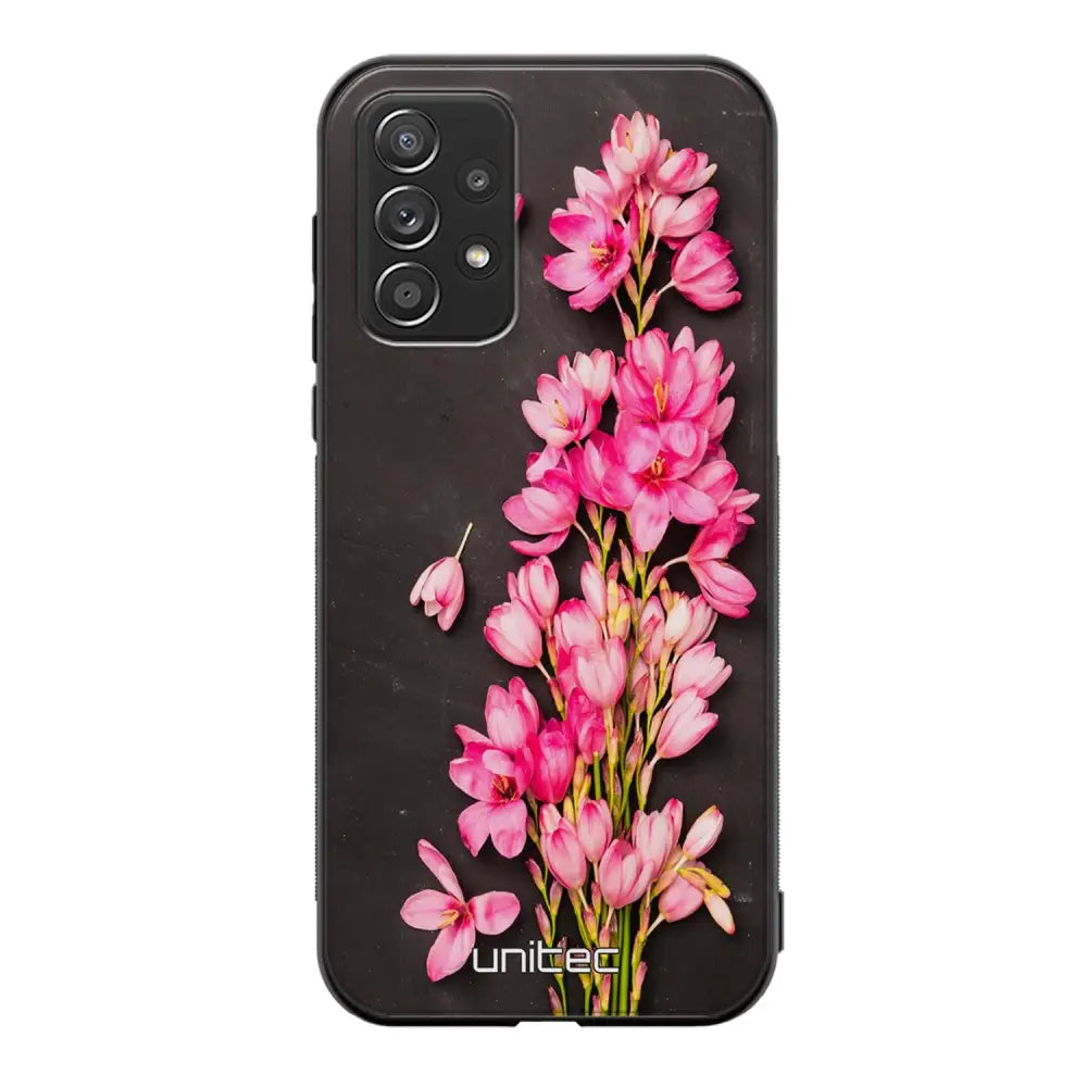 Samsung Galaxy A52 5G kukka suojakuoret - Pink Flowers - Ei
