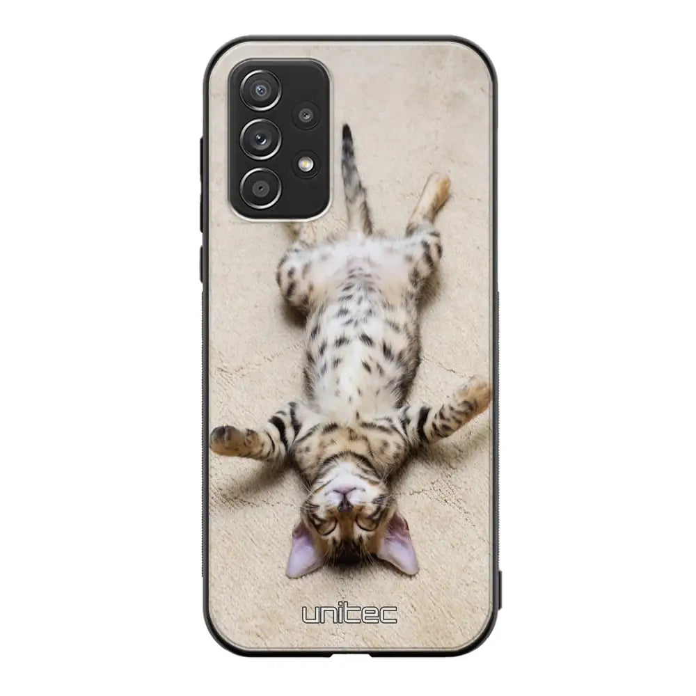 Samsung Galaxy A52s kissa suojakuoret - Relaxing Cat - Ei