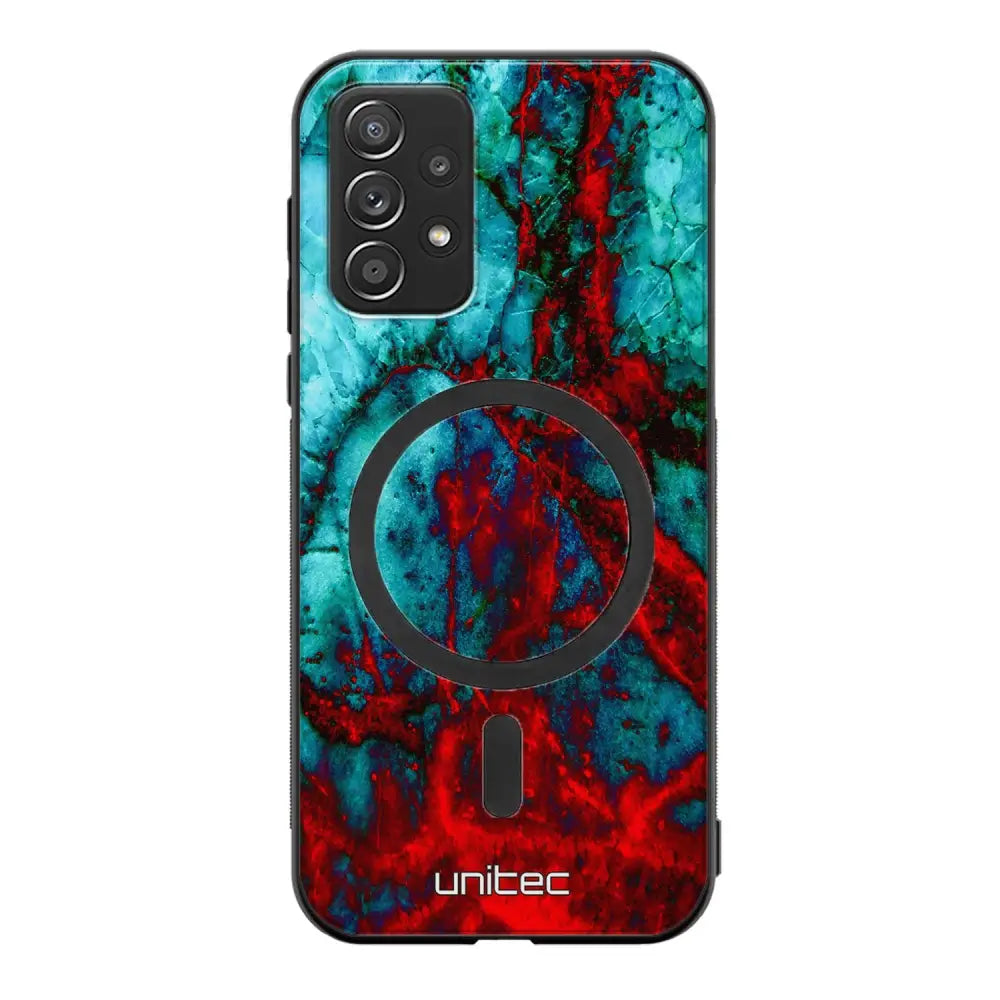 Samsung Galaxy A52s marmori suojakuoret - Blue Red Marble