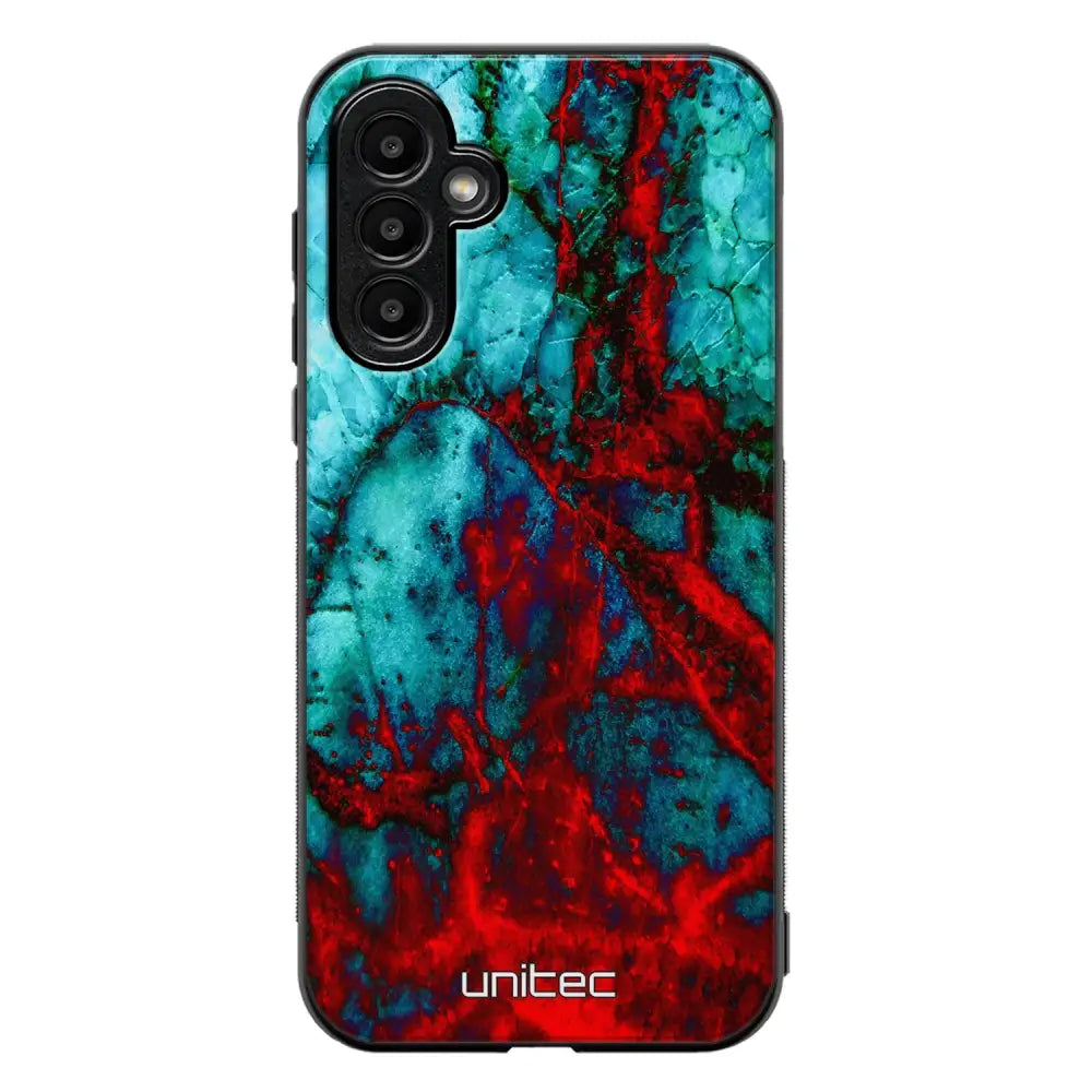 Samsung Galaxy A54 marmori suojakuoret - Blue Red Marble - Ei