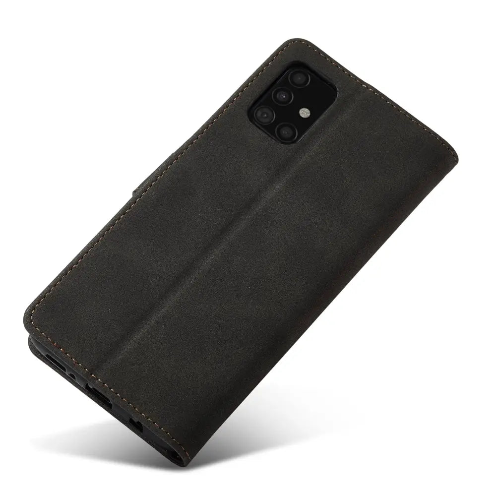 Samsung Galaxy A71 Lompakko Suojakuori Musta