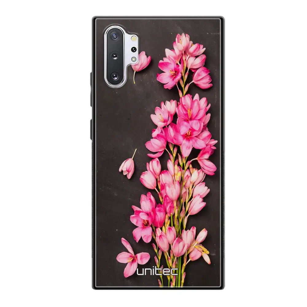 Samsung Galaxy Note 10 Plus kukka suojakuoret - Pink Flowers - Ei