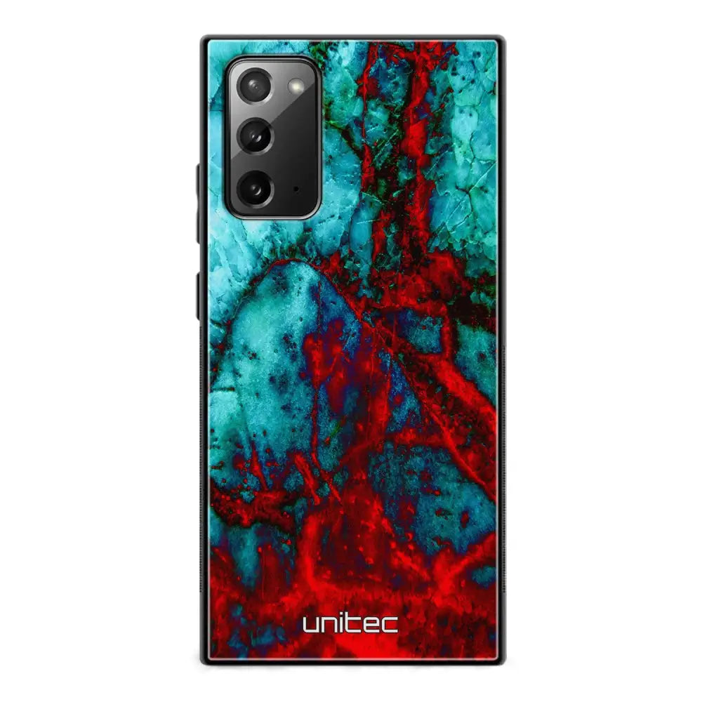 Samsung Galaxy Note 20 marmori suojakuoret - Blue Red Marble - Ei