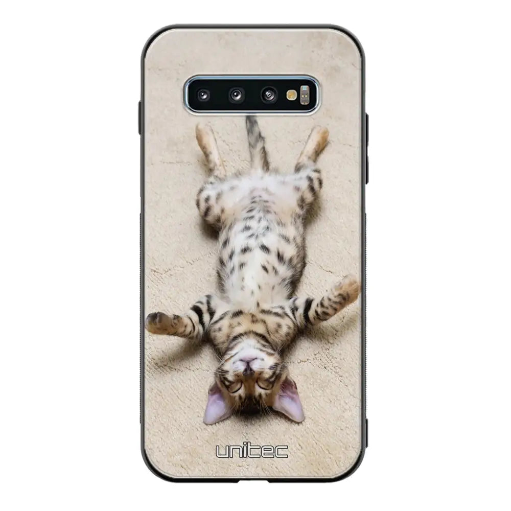 Samsung Galaxy S10 Plus kissa suojakuoret - Relaxing Cat - Ei