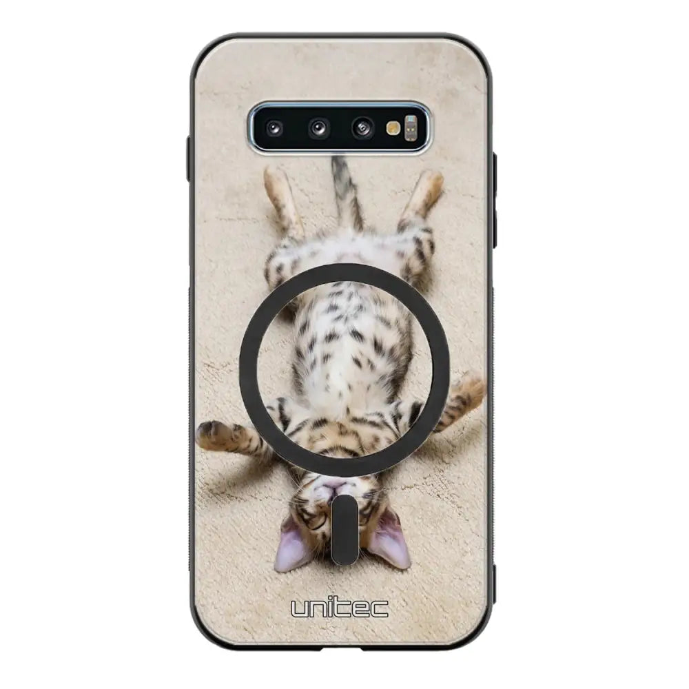 Samsung Galaxy S10 Plus kissa suojakuoret - Relaxing Cat