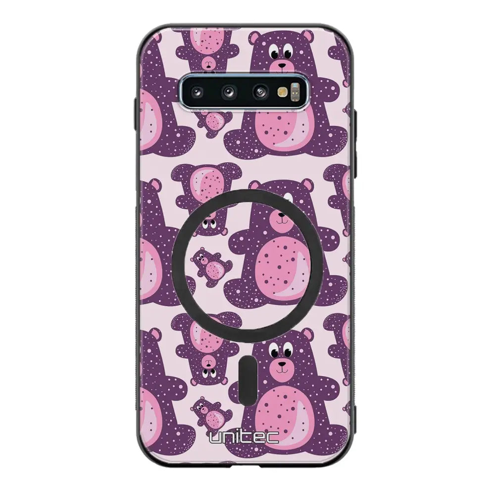 Samsung Galaxy S10 Plus suojakuoret - Purple Teddy Bear