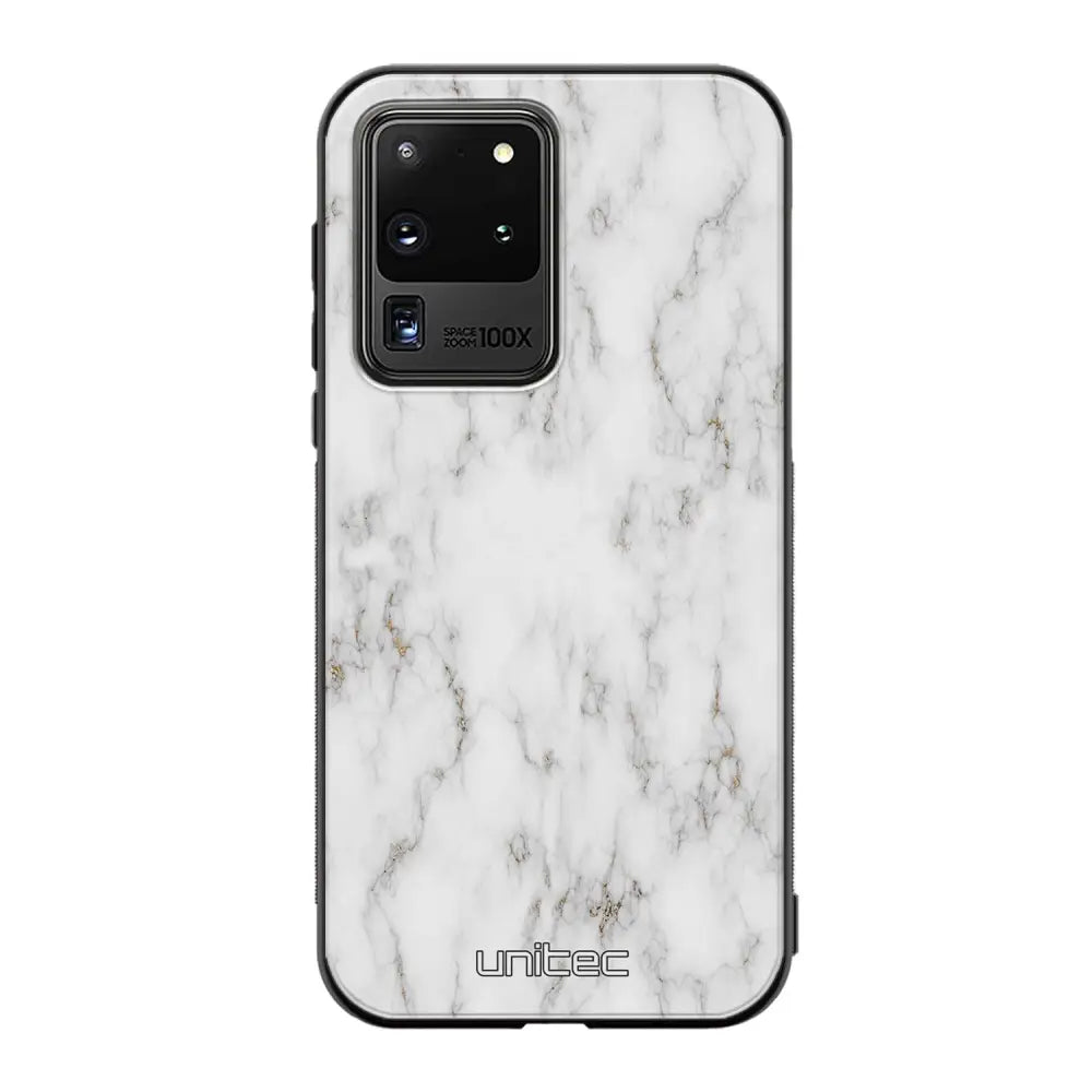 Samsung Galaxy S20 Ultra marmori suojakuoret - White Marble - Ei