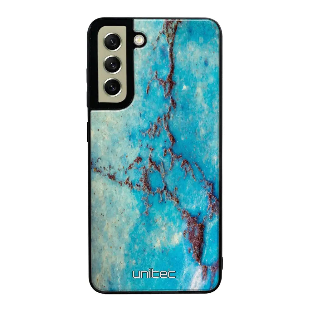 Samsung Galaxy S21 FE marmori suojakuoret - Turquoise Marble - Ei