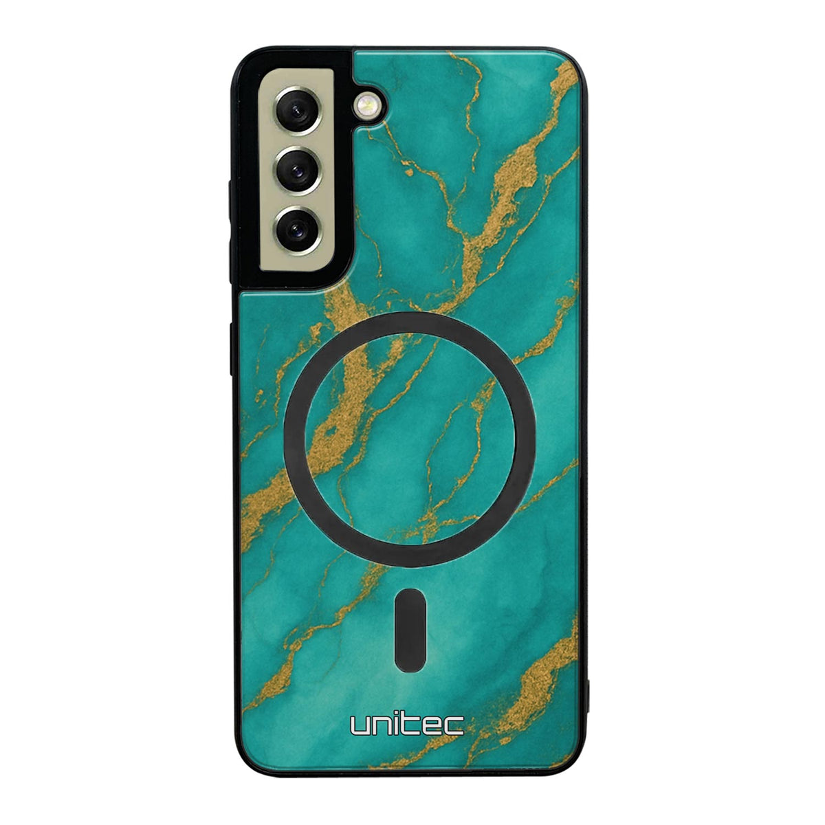 Samsung Galaxy S21 FE Suojakuoret Marmori – Turquoise Gold
