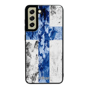 Samsung Galaxy S21 FE suojakuoret - Painted Finnish Flag - Ei