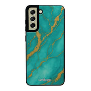Samsung Galaxy S21 FE Suojakuoret Marmori – Turquoise Gold