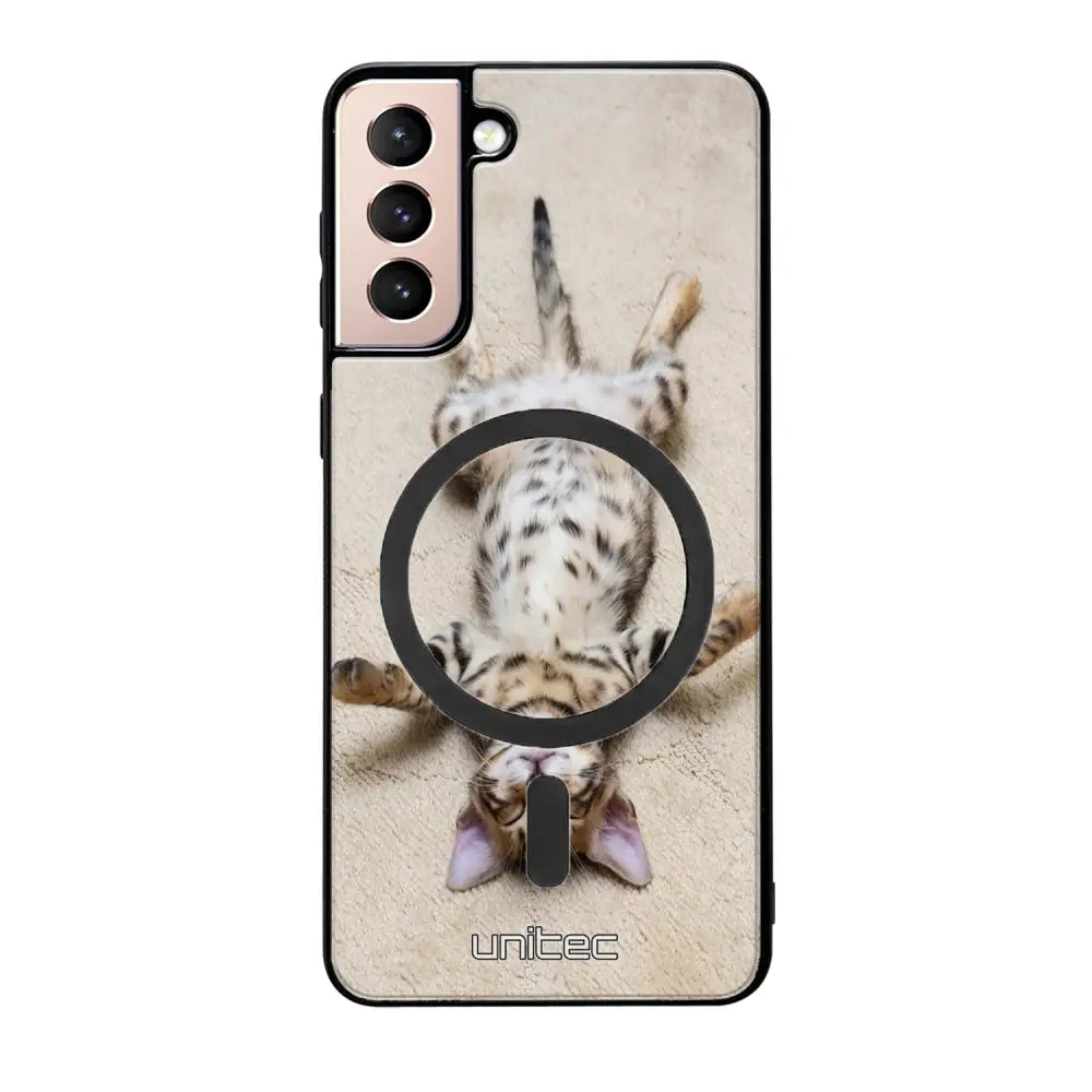 Samsung Galaxy S21 kissa suojakuoret - Relaxing Cat